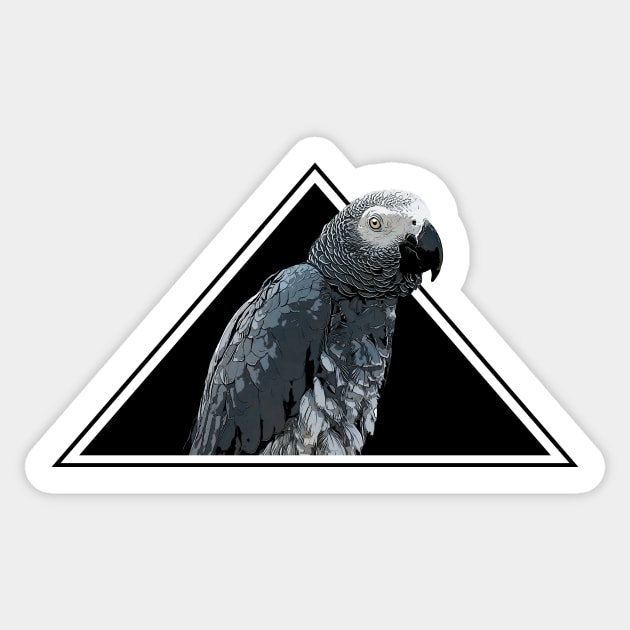 80s Retro African Grey Parrot Sticker by BirdNerd